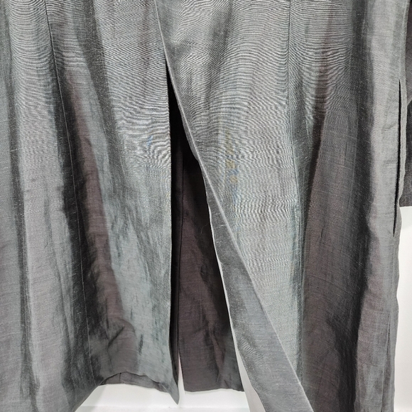 Patina Women's Linen Blend Button Front Coat Jacket Gray- L - Picture 8 of 9